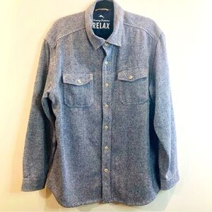 TOMMY BAHAMA RELAX Sz XL Thick Slightly Oversized Button Up Pocket Shirt Jacket